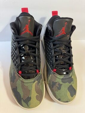 Jordan Camo High-Top Sneakers - Black, Green & Red